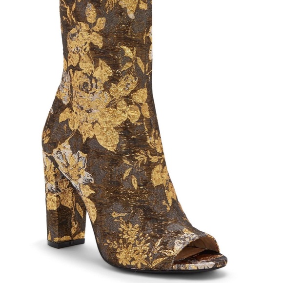 JS Elara Metallic Print Open Toe Heels - Picture 1 of 4